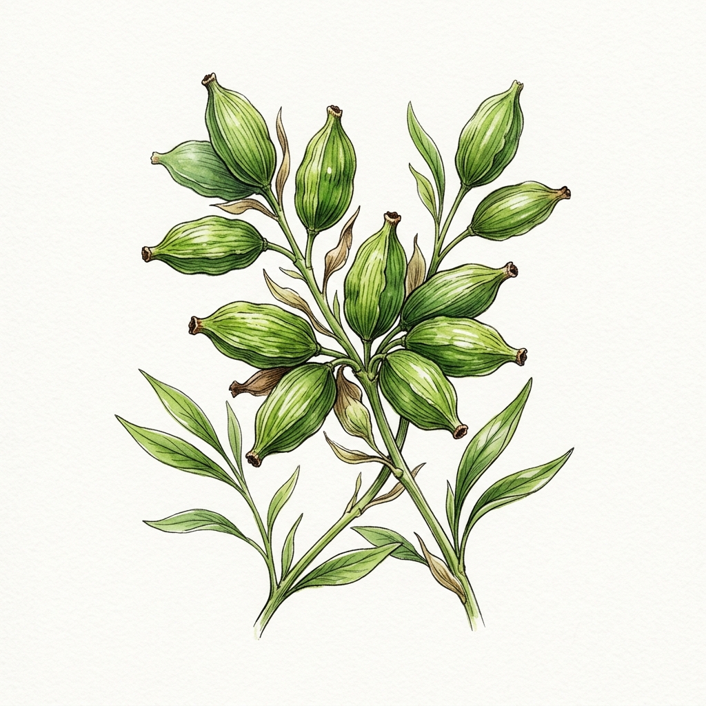 Cardamom Pod Illustration